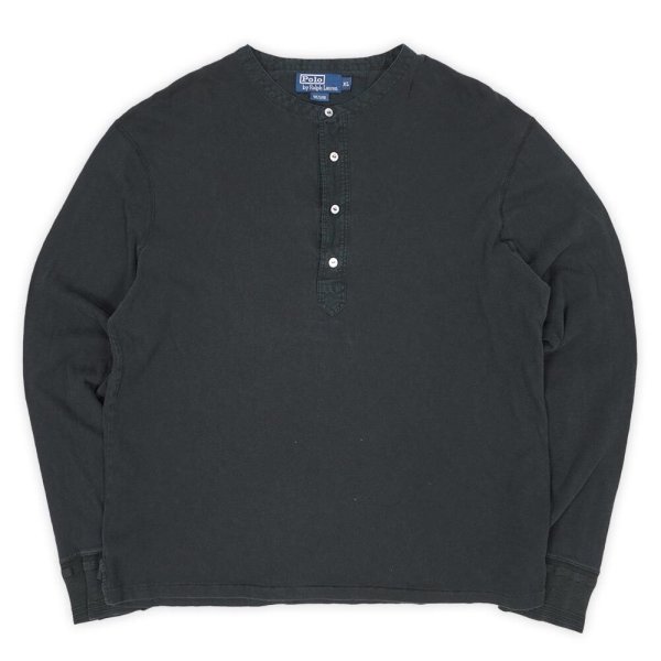 画像1: 00's Polo Ralph Lauren ヘンリーネックカットソー "BLACK" (1)