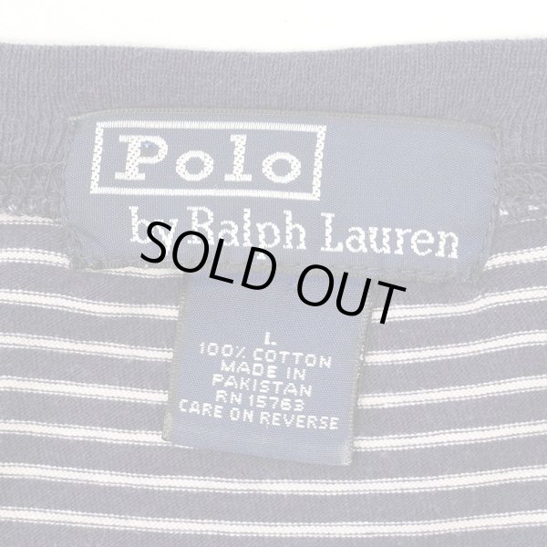 画像2: 90's Polo Ralph Lauren ボーダーTシャツ "NAVY × WHITE" (2)