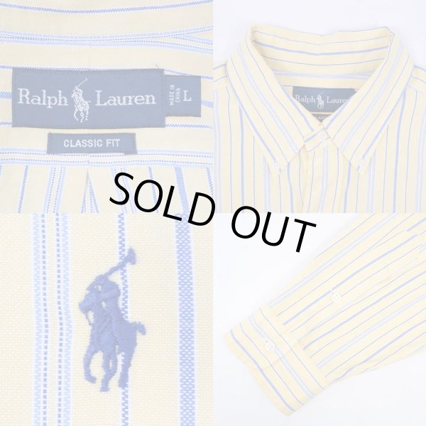 画像3: 90's Polo Ralph Lauren マルチストライプ柄 ボタンダウンシャツ (3)
