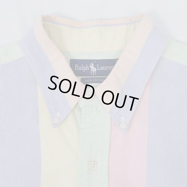 画像3: 90's Polo Ralph Lauren マルチストライプ柄 ボタンダウンシャツ (3)