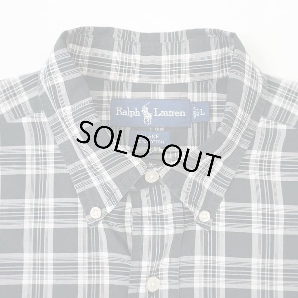 画像3: 90's Polo Ralph Lauren S/S ボタンダウンシャツ "BLAKE / BLACK Plaid" (3)