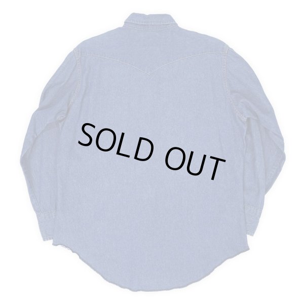 画像2: 90's Wrangler デニムウエスタンシャツ (2)