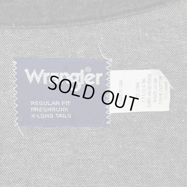 画像2: 90's Wrangler 先染め ブラックデニムウエスタンシャツ "MADE IN USA" (2)