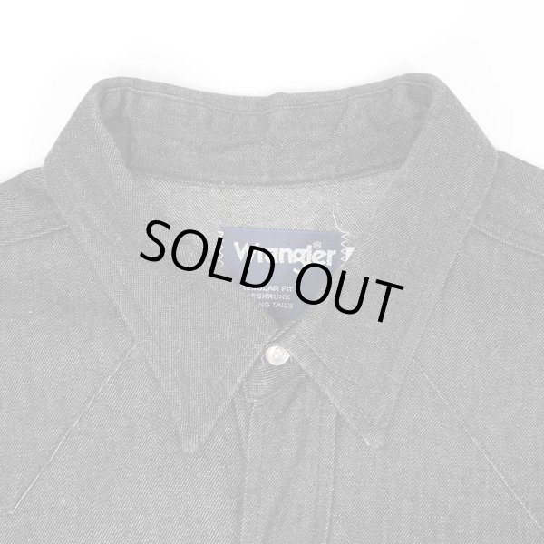 画像3: 90's Wrangler 先染め ブラックデニムウエスタンシャツ "MADE IN USA" (3)