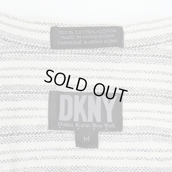 画像2: 90's DKNY マルチストライプ柄 バンドカラーネルシャツ (2)