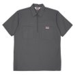 画像1: 00's BEN DAVIS S/S ハーフジップ ワークシャツ "MADE IN USA / DEADSTOCK / CHARCOAL" (1)