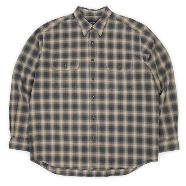 画像1: Early 00's Eddie Bauer コットンワークシャツ "Black Ombre Plaid" (1)