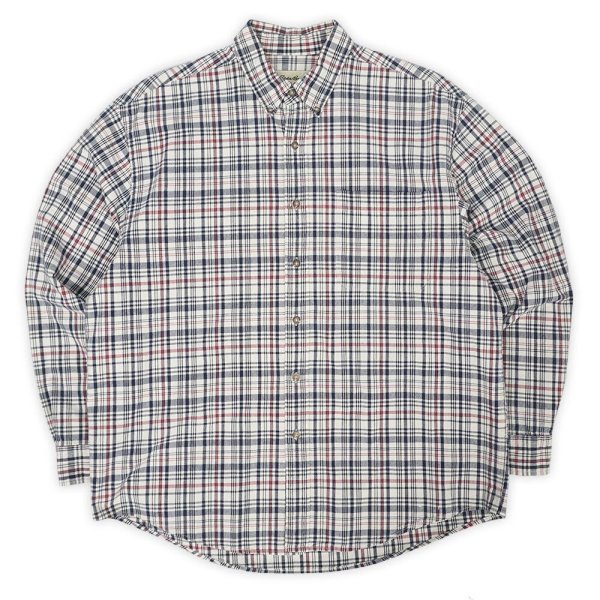 画像1: 90's Eddie Bauer ボタンダウンシャツ "Navy Plaid" (1)