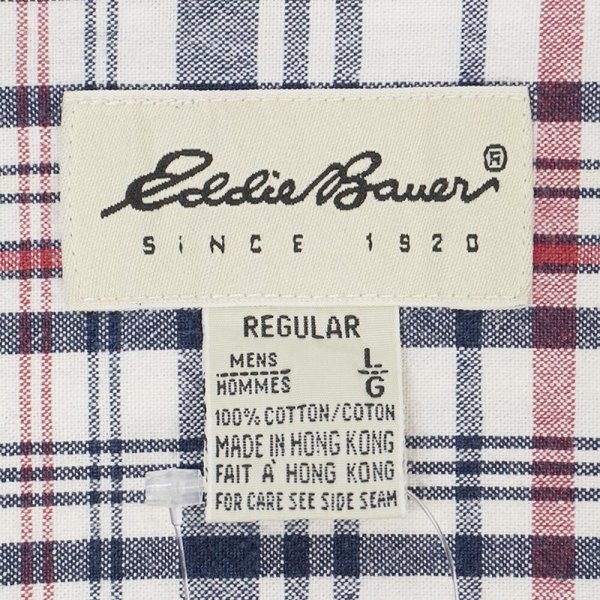 画像2: 90's Eddie Bauer ボタンダウンシャツ "Navy Plaid" (2)