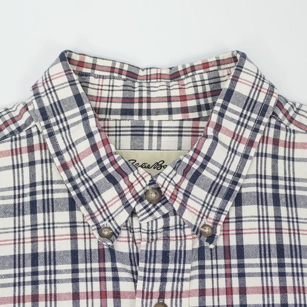 画像3: 90's Eddie Bauer ボタンダウンシャツ "Navy Plaid" (3)