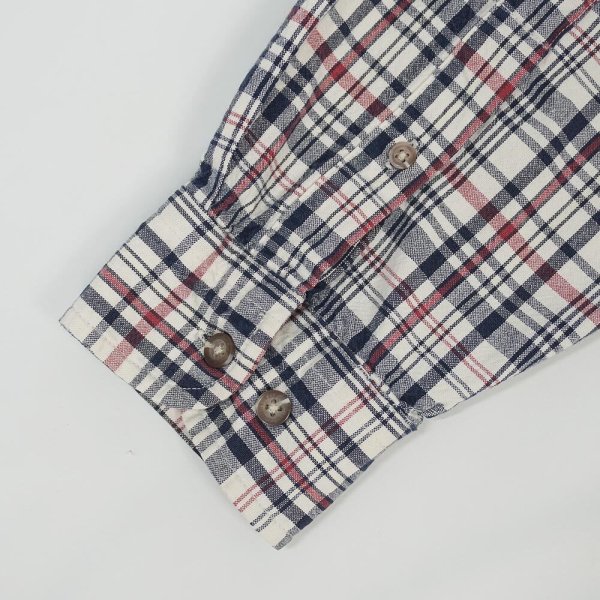 画像4: 90's Eddie Bauer ボタンダウンシャツ "Navy Plaid" (4)