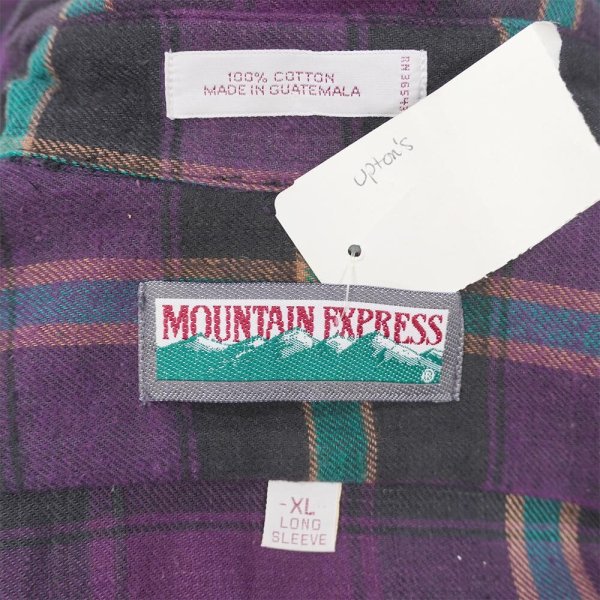 画像2: 90's MOUNTAIN EXPRESS フランネル ボタンダウンシャツ "DEADSTOCK" (2)