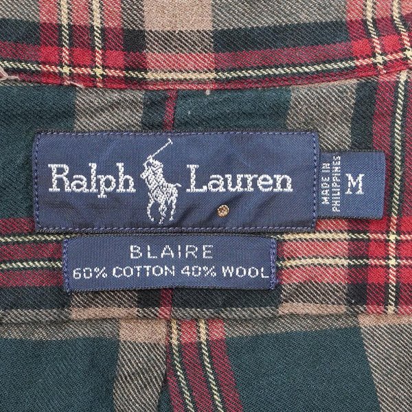 画像2: 90's Polo Ralph Lauren ボタンダウンシャツ "BLAIRE / COTTON×WOOL" (2)