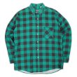 画像1: 90's AMERICAN EDITION プリントネルシャツ "Green×Black Plaid / MADE IN USA" (1)