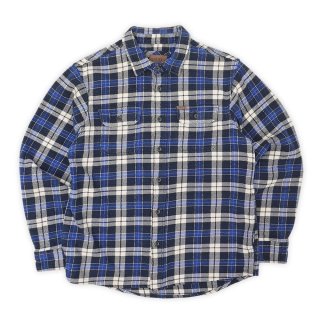 00s ORVIS フランネルシャツ オンブレチェック 紺 XL A694 00s ORVIS