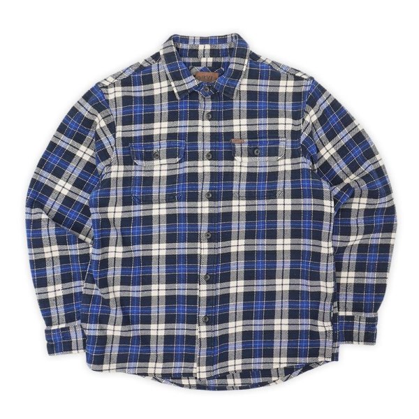 画像1: 00's ORVIS ヘビーネルシャツ "Dark Navy Plaid" (1)