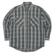 画像1: 90's ST JOHN'S BAY ヘビーネルシャツ "Gray × Blue Green Plaid" (1)