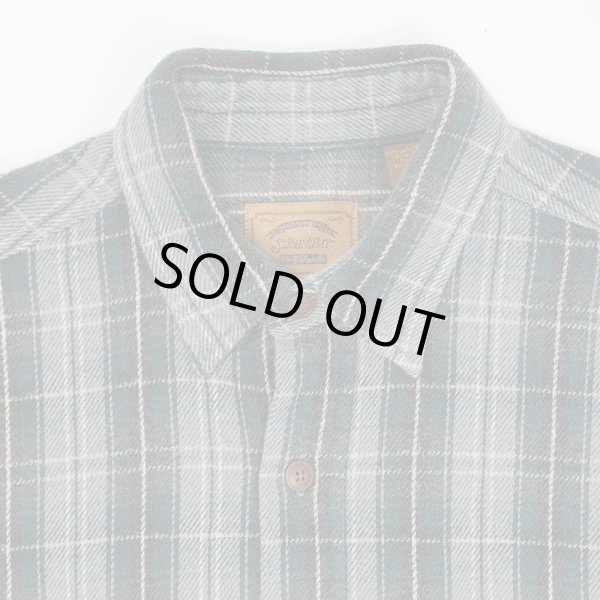 画像3: 90's ST JOHN'S BAY ヘビーネルシャツ "Gray × Blue Green Plaid" (3)