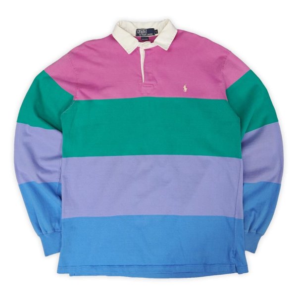 画像1: 90's Polo Ralph Lauren カラーブロック ラガーシャツ "MADE IN USA" (1)