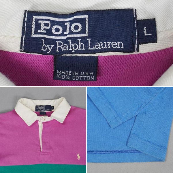 画像2: 90's Polo Ralph Lauren カラーブロック ラガーシャツ "MADE IN USA" (2)