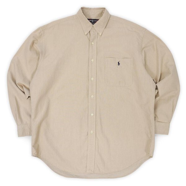 画像1: 90's Polo Ralph Lauren ピンチェック柄 ボタンダウンシャツ "BIG SHIRT" (1)