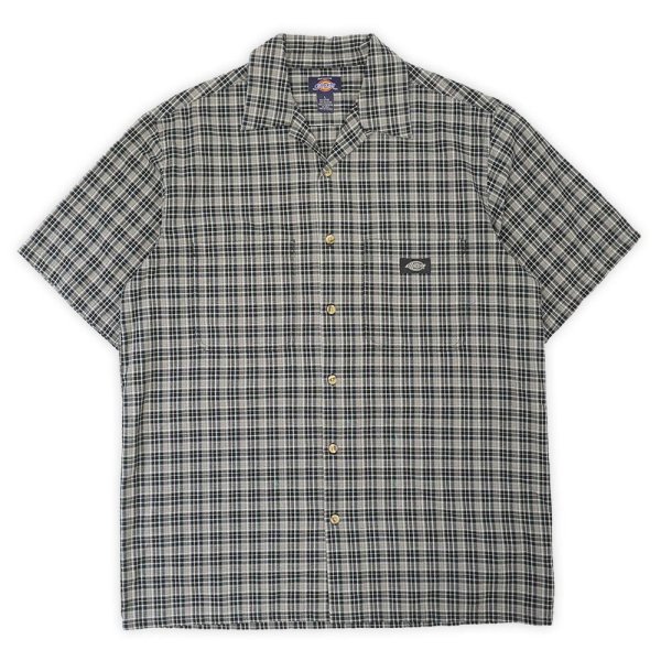 画像1: 90-00's Dickies S/S オープンカラーシャツ "Black Plaid" (1)