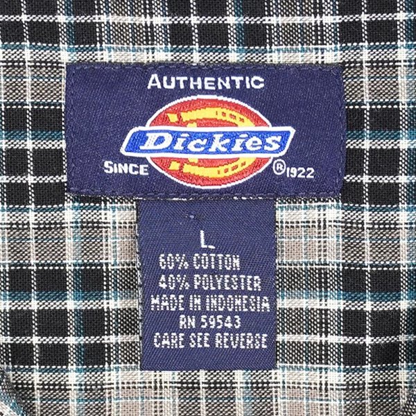 画像2: 90-00's Dickies S/S オープンカラーシャツ "Black Plaid" (2)