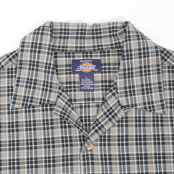 画像3: 90-00's Dickies S/S オープンカラーシャツ "Black Plaid" (3)