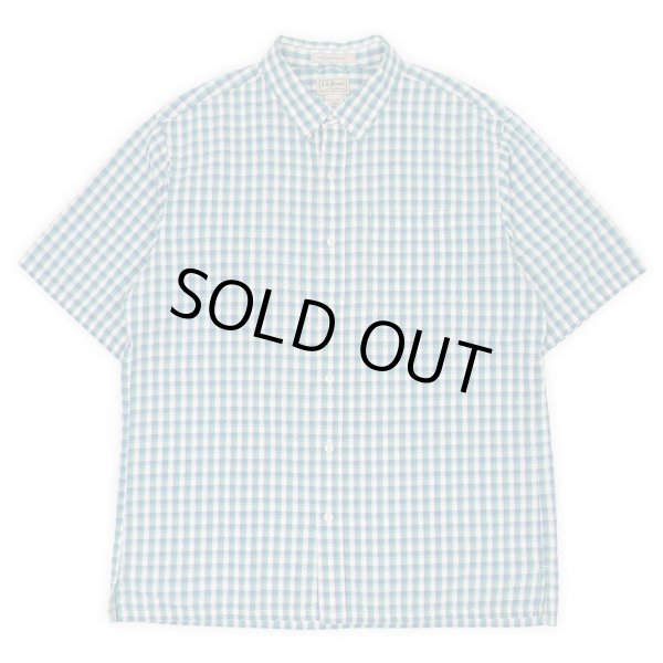 画像1: 00's L.L.Bean S/S シアサッカーシャツ "Blue Plaid" (1)