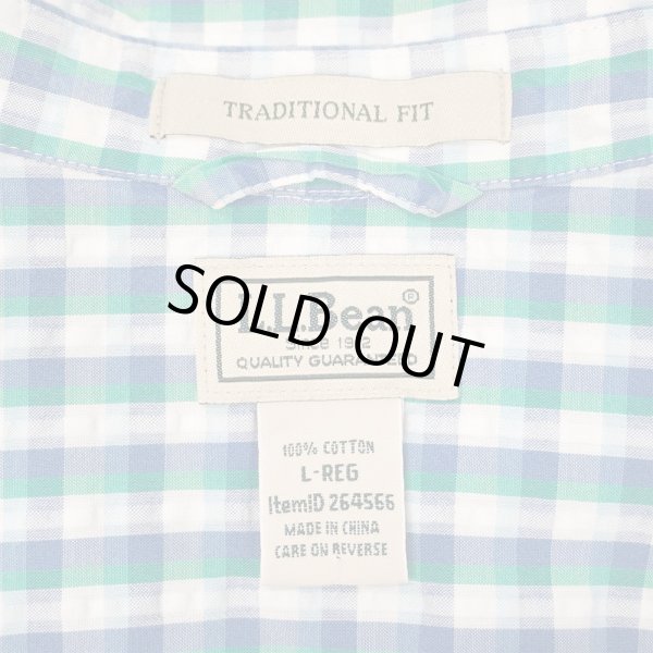 画像2: 00's L.L.Bean S/S シアサッカーシャツ "Blue Plaid" (2)