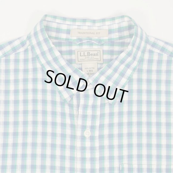 画像3: 00's L.L.Bean S/S シアサッカーシャツ "Blue Plaid" (3)