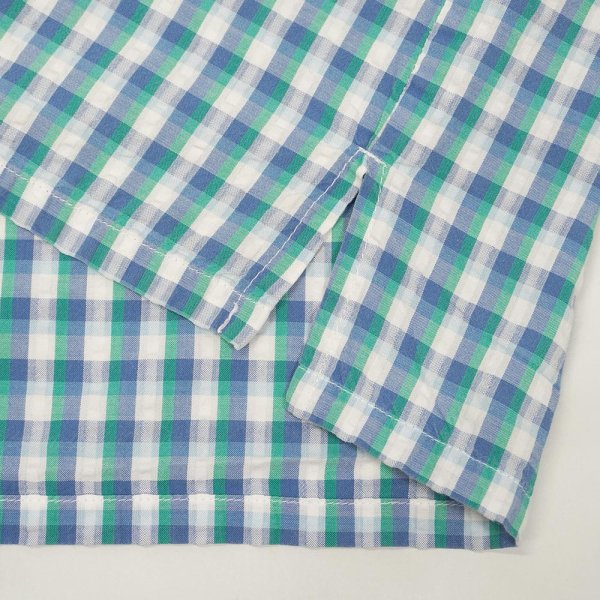 画像4: 00's L.L.Bean S/S シアサッカーシャツ "Blue Plaid" (4)