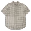 画像1: 00's Eddie Bauer S/S シアサッカーボタンダウンシャツ "Green Plaid" (1)