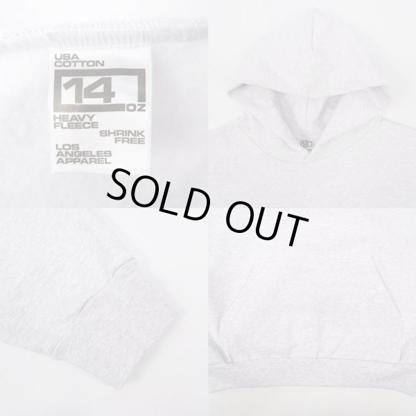 画像3: LOS ANGELES APPAREL 14oz. HEAVY FLEECE HOODED PULLOVER SWEATSHIRT “ASH GRAY” (3)