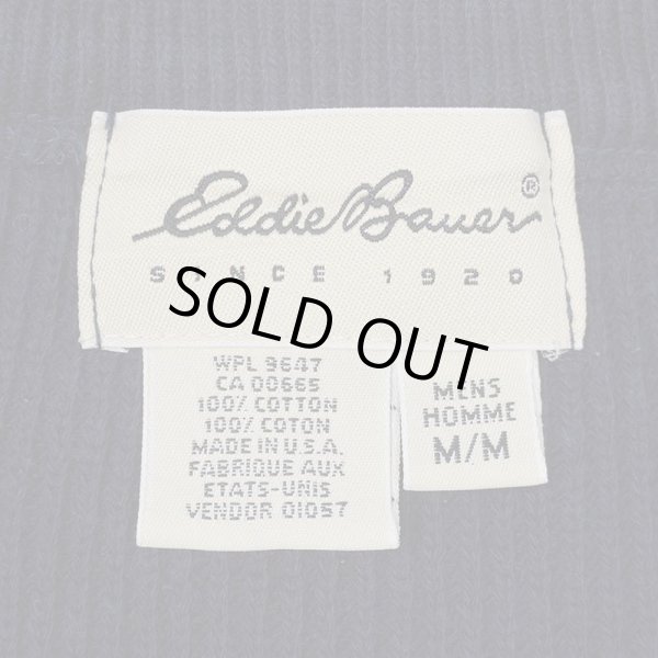 画像2: 90's Eddie Bauer コットンニット "NAVY / MADE IN USA" (2)