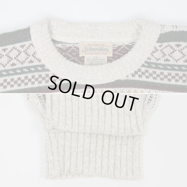 画像3: 90's ST. JOHN’S BAY 総柄 コットンニット (3)