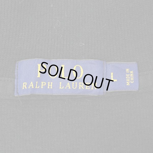 画像2: 00's Polo Ralph Lauren ハーフジップ コットンニット "BLACK" (2)