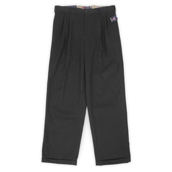 画像1: 00's CHAPS 2タック チノトラウザー "BLACK / W34 L32 / DEADSTOCK" (1)
