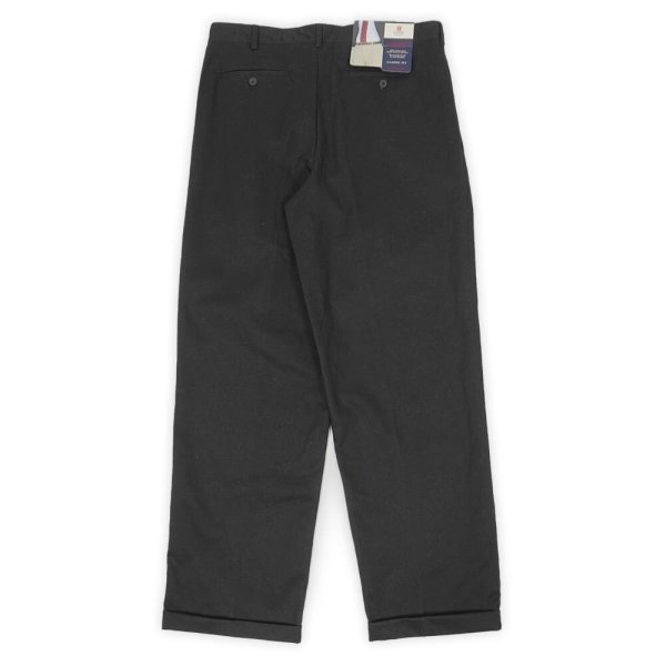 画像2: 00's CHAPS 2タック チノトラウザー "BLACK / W34 L32 / DEADSTOCK" (2)