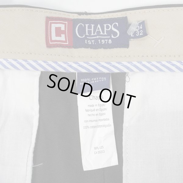 画像3: 00's CHAPS 2タック チノトラウザー "BLACK / W34 L32 / DEADSTOCK" (3)