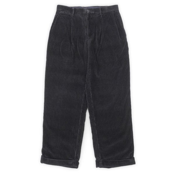 画像1: 00's NAUTICA 2タック 太畝コーデュロイトラウザー "W33 L30 / BLACK" (1)