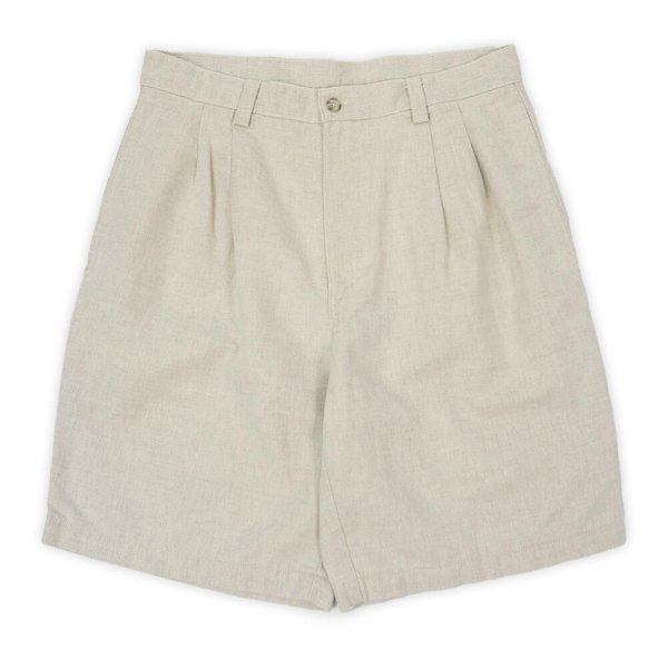 画像1: 00's DOCKERS 2タック コットンリネンショーツ "IVORY" (1)