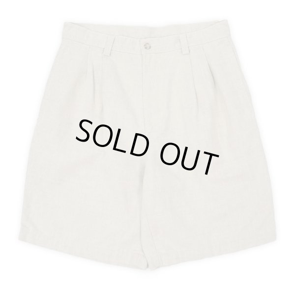 画像1: 00's DOCKERS 2タック コットンリネンショーツ "IVORY" (1)