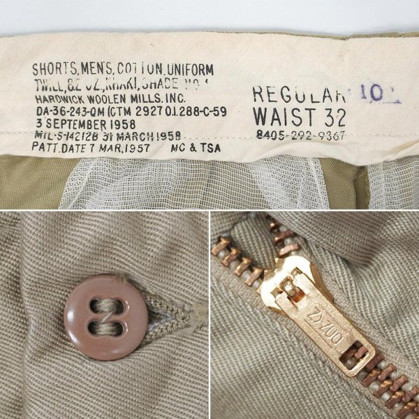 画像4: Late 50's US.ARMY 2タック チノショーツ “メッシュポケット” (4)