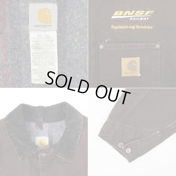 画像3: 00's Carhartt ブランケットライナー ダックカバーオール "企業ロゴ刺繍" (3)