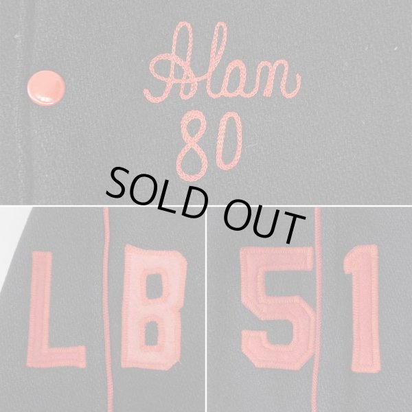 画像4: 70's Princeton Sportswear ウールスタジャン “BLACK × RED” (4)