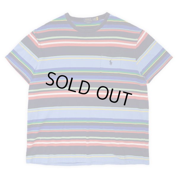画像1: 00's Polo Ralph Lauren マルチボーダー ポケットTシャツ (1)