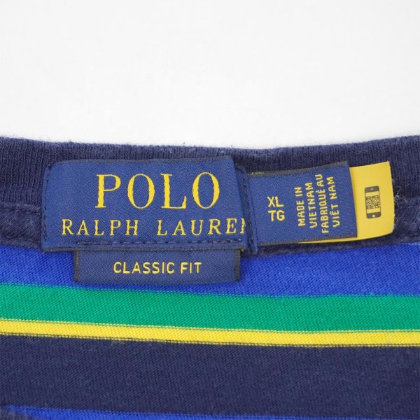 画像2: 00's Polo Ralph Lauren マルチボーダー ポケットTシャツ (2)