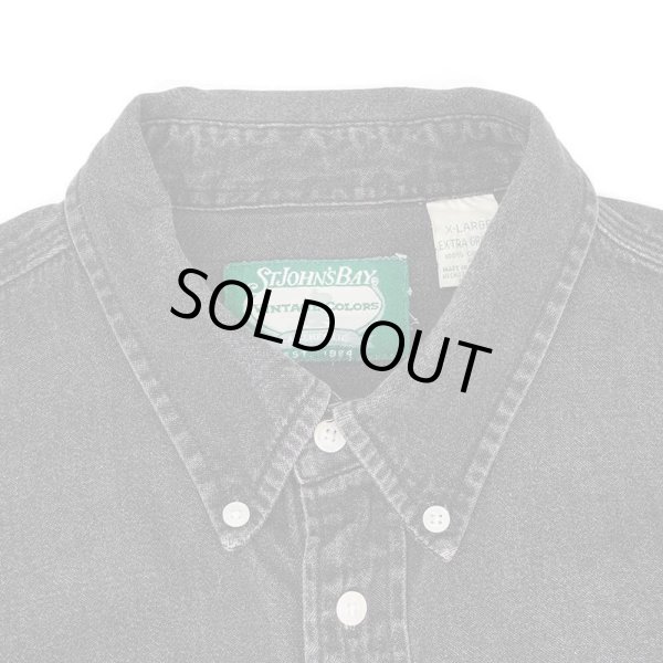 画像3: 90's ST JOHN'S BAY ブラックデニム ボタンダウンシャツ "VINTAGE COLORS" (3)