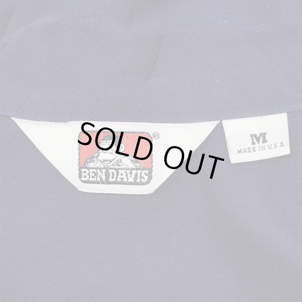 画像2: 00's BEN DAVIS S/S ハーフジップ ワークシャツ "MADE IN USA / 企業ロゴ刺繍" (2)